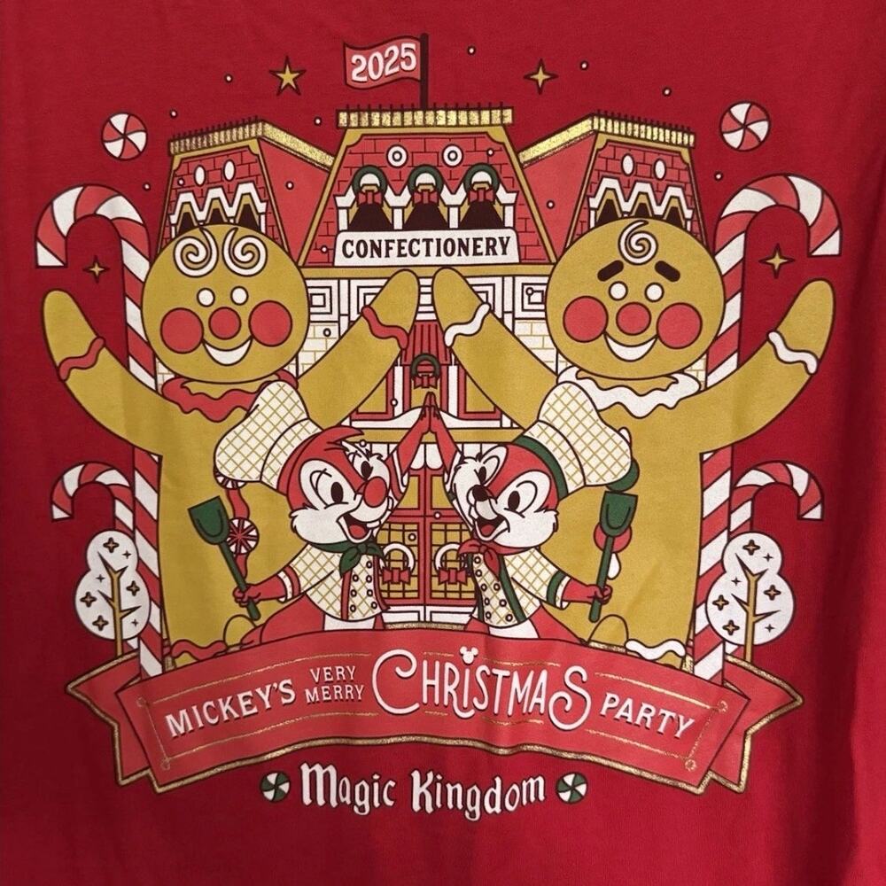 Disney Parks Mickey’s Very Merry Christmas Party Chip N Dale Size L NWT
